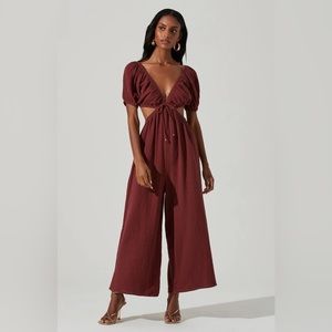 GAUZE CUT OUT JUMPSUIT